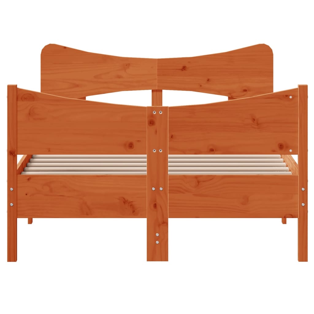 Σκελετός Κρεβ. Χωρίς Στρώμα Καφέ Κεριού 120x200 εκ Μασίφ Πεύκο