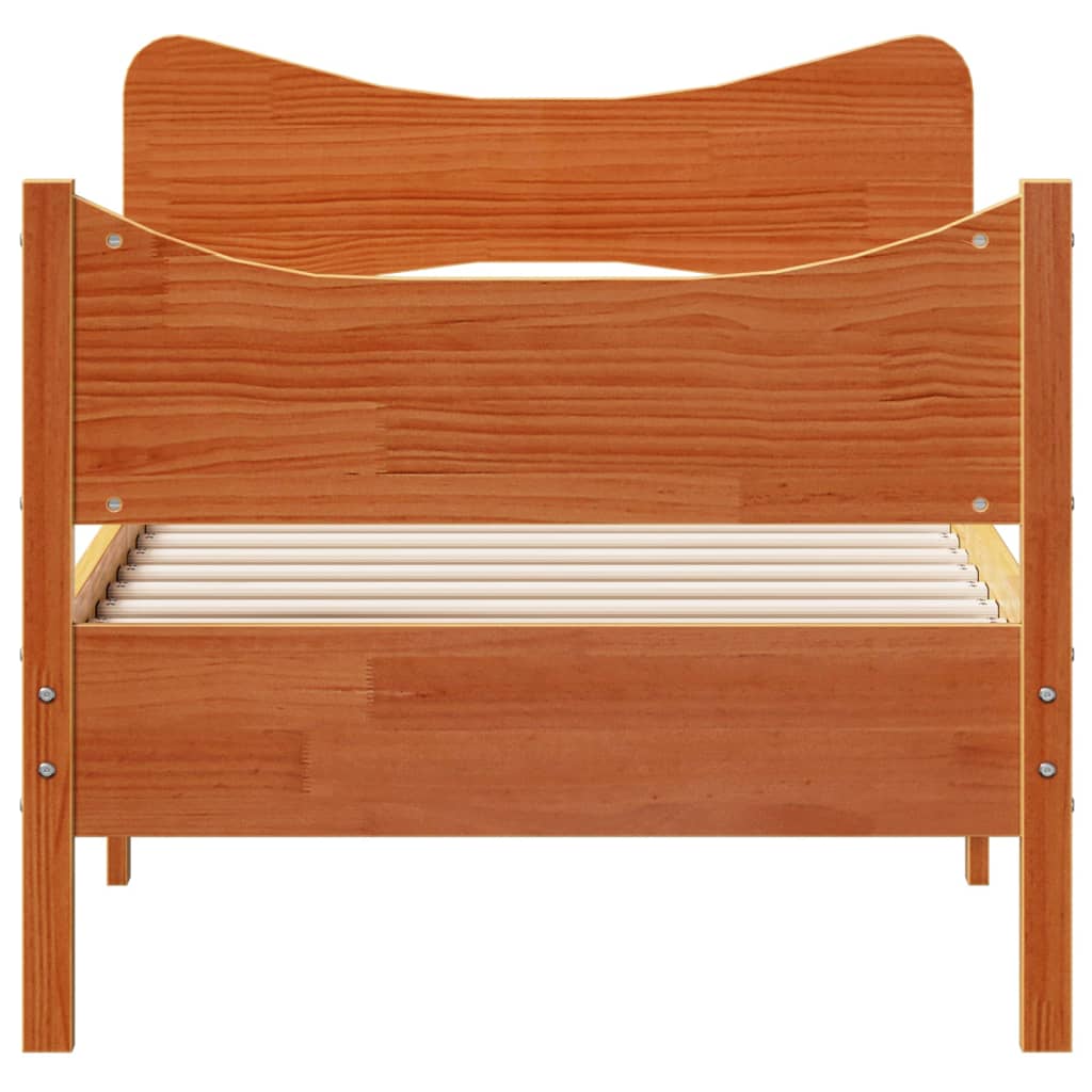 Σκελετός Κρεβ. Χωρίς Στρώμα Καφέ Κεριού 90x200 εκ Μασίφ Πεύκο