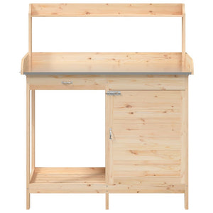 Τραπέζι για Γλάστρες με Ντουλάπι 110,5x45x124,5 εκ. Μασίφ Ελάτη - PAKOBAZAAR