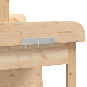 Τραπέζι για Γλάστρες με Ντουλάπι 110,5x45x124,5 εκ. Μασίφ Ελάτη - PAKOBAZAAR