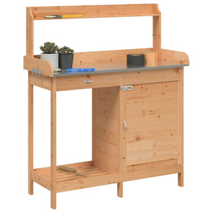 Τραπέζι για Γλάστρες+Ντουλάπι Καφέ 110,5x45x124,5εκ Μασίφ Ελάτη - PAKOBAZAAR
