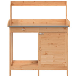 Τραπέζι για Γλάστρες+Ντουλάπι Καφέ 110,5x45x124,5εκ Μασίφ Ελάτη - PAKOBAZAAR