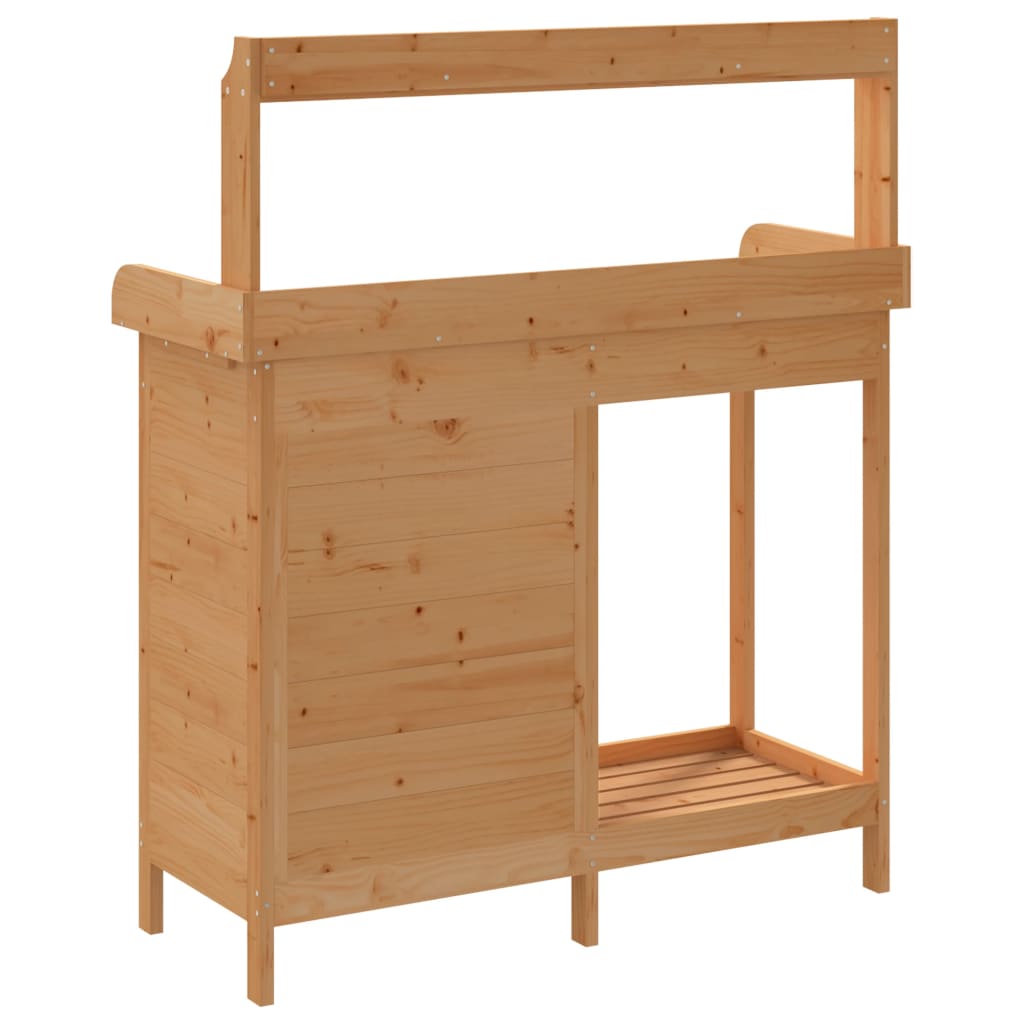 Τραπέζι για Γλάστρες+Ντουλάπι Καφέ 110,5x45x124,5εκ Μασίφ Ελάτη - PAKOBAZAAR