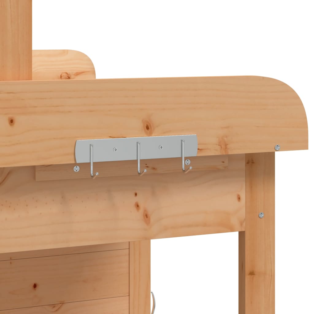 Τραπέζι για Γλάστρες+Ντουλάπι Καφέ 110,5x45x124,5εκ Μασίφ Ελάτη - PAKOBAZAAR