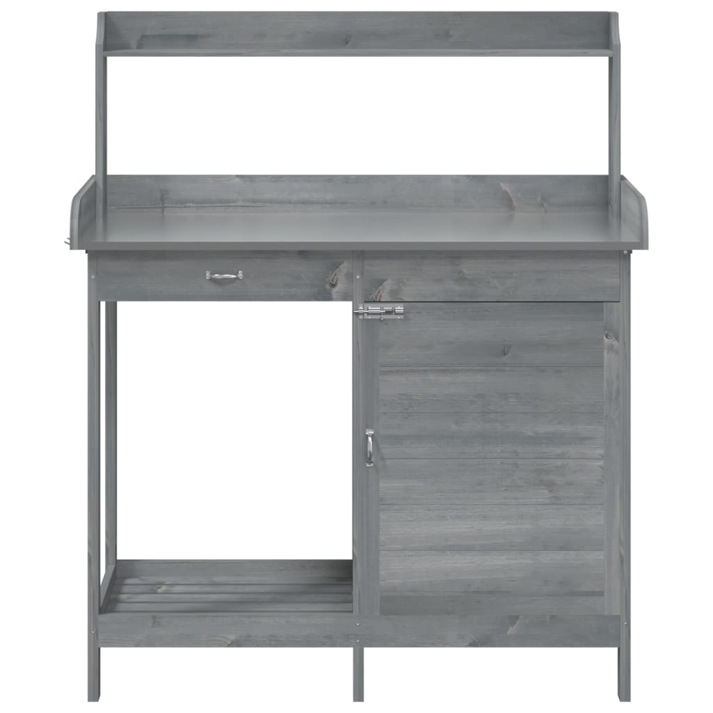 Τραπέζι για Γλάστρες+Ντουλάπι Γκρι 110,5x45x124,5εκ Μασίφ Ελάτη - PAKOBAZAAR