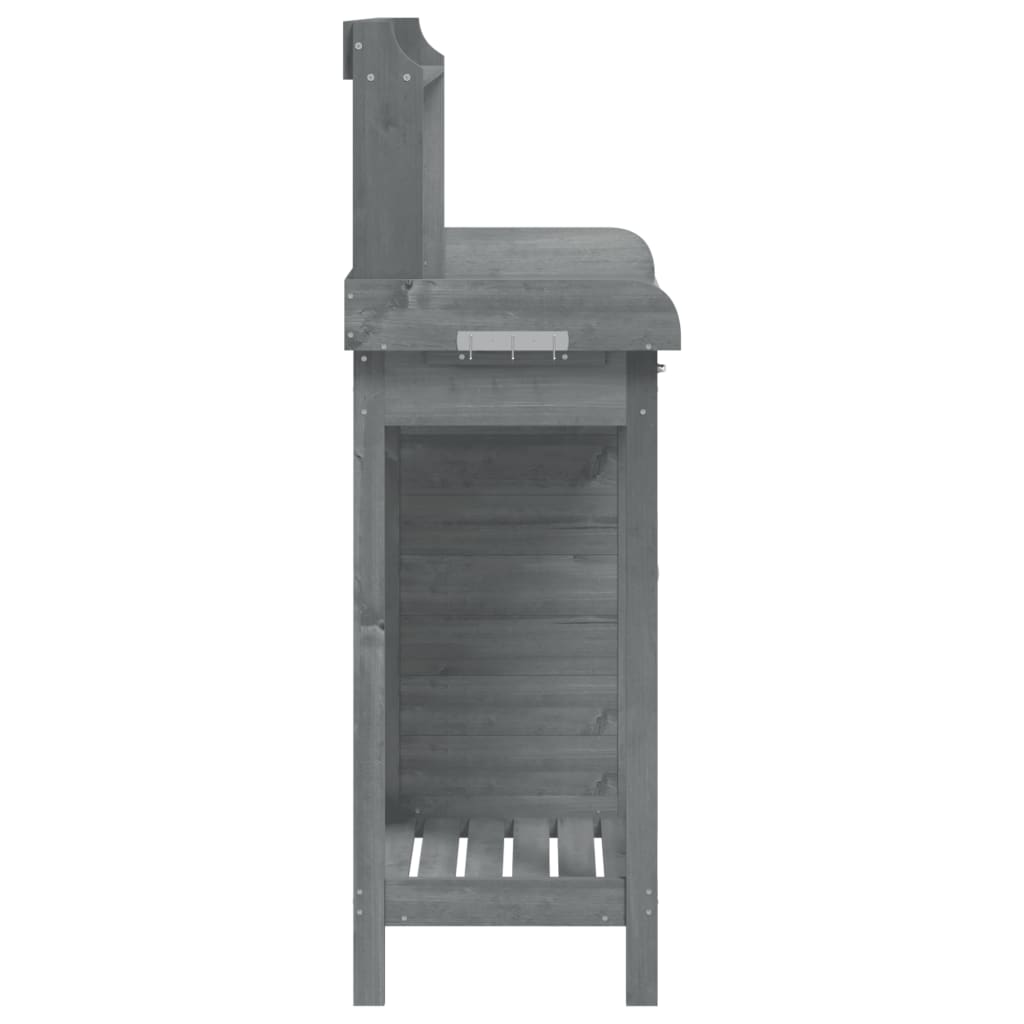 Τραπέζι για Γλάστρες+Ντουλάπι Γκρι 110,5x45x124,5εκ Μασίφ Ελάτη - PAKOBAZAAR