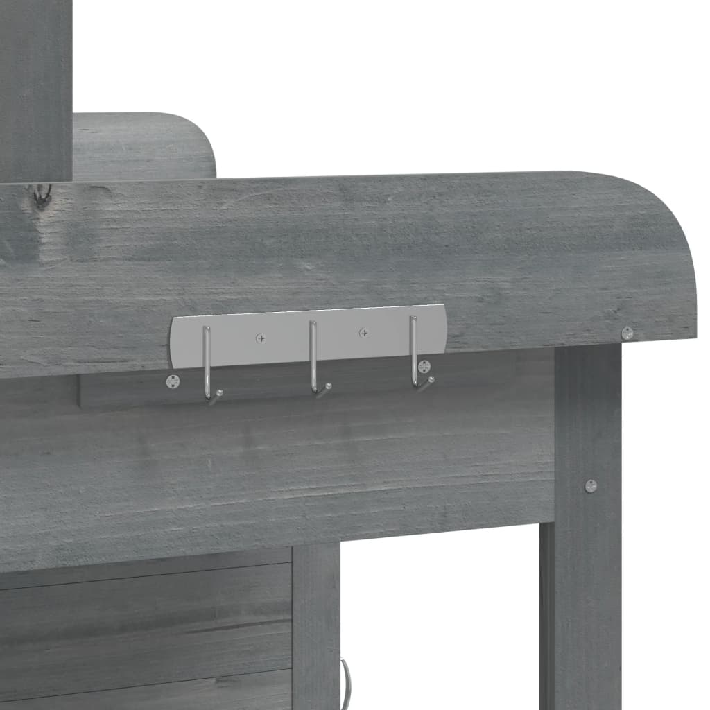 Τραπέζι για Γλάστρες+Ντουλάπι Γκρι 110,5x45x124,5εκ Μασίφ Ελάτη - PAKOBAZAAR