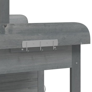 Τραπέζι για Γλάστρες+Ντουλάπι Γκρι 110,5x45x124,5εκ Μασίφ Ελάτη - PAKOBAZAAR