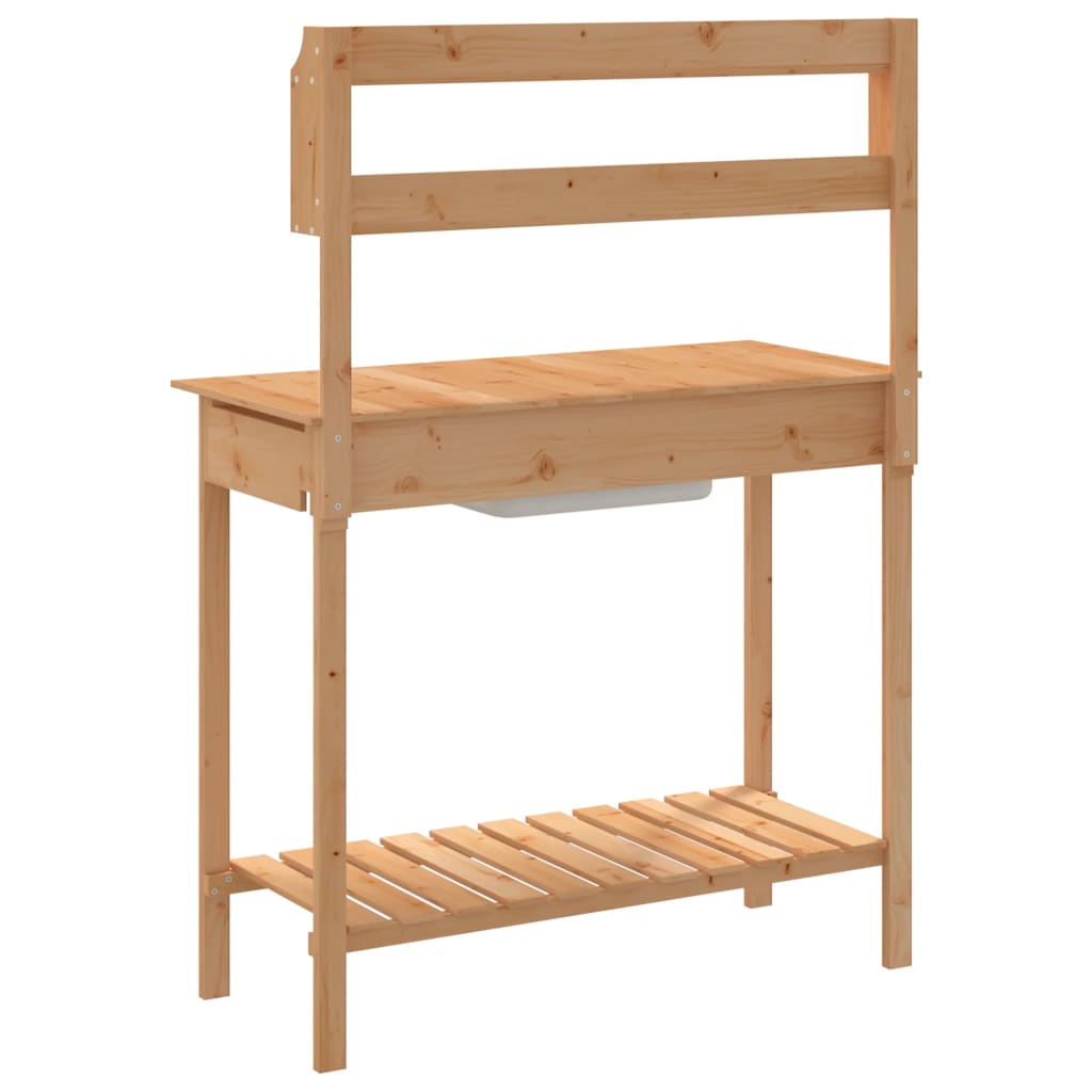 Τραπέζι για Γλάστρες+Νεροχύτη Καφέ 147,5x44x139,5εκ Μασίφ Ελάτη - PAKOBAZAAR