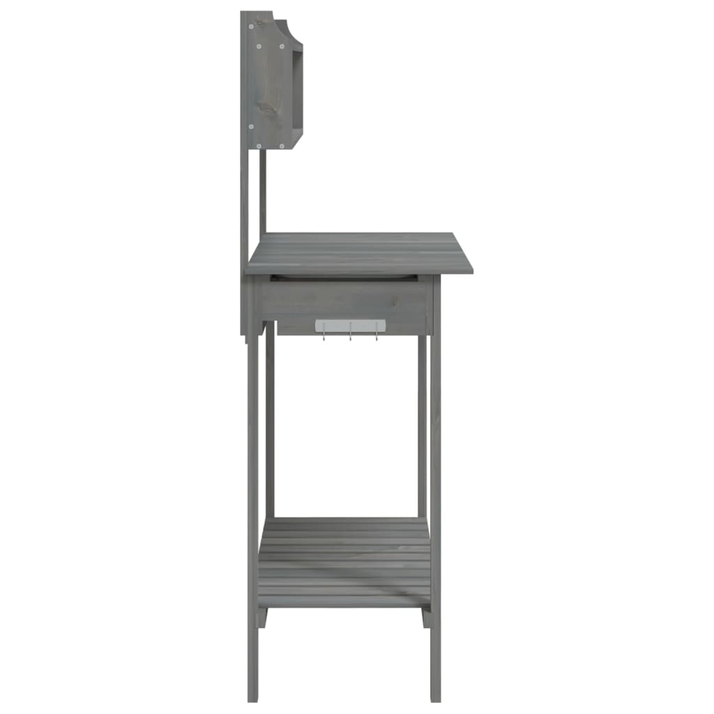 Τραπέζι για Γλάστρες+Νεροχύτη Γκρι 147,5x44x139,5εκ Μασίφ Ελάτη - PAKOBAZAAR
