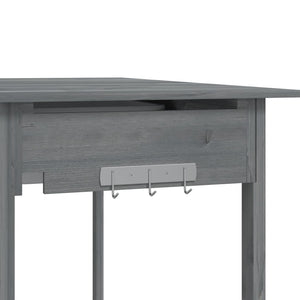 Τραπέζι για Γλάστρες+Νεροχύτη Γκρι 147,5x44x139,5εκ Μασίφ Ελάτη - PAKOBAZAAR