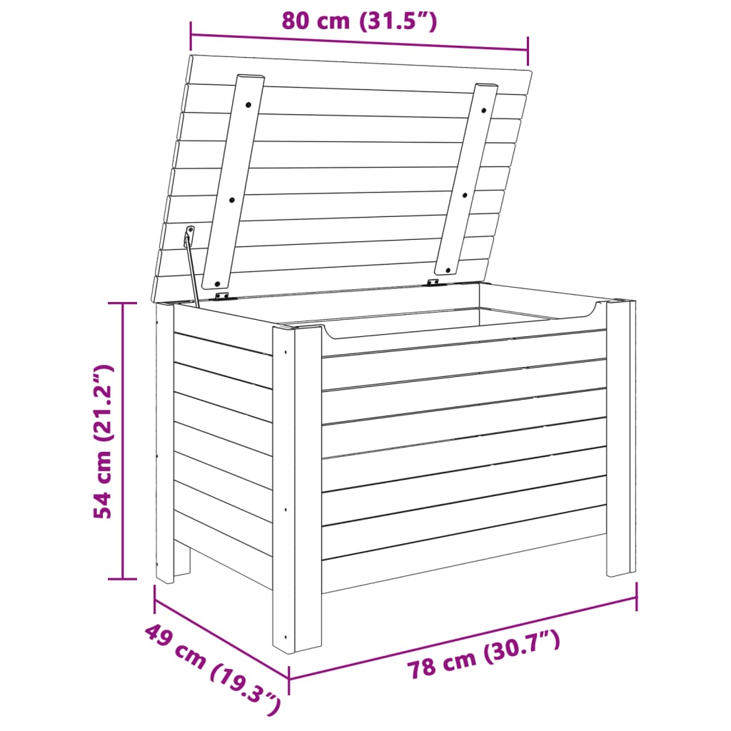 Κουτί Αποθήκευσης με Καπάκι RANA 80x49x54εκ. Μασίφ Ξύλο Πεύκου - Pakobazaar