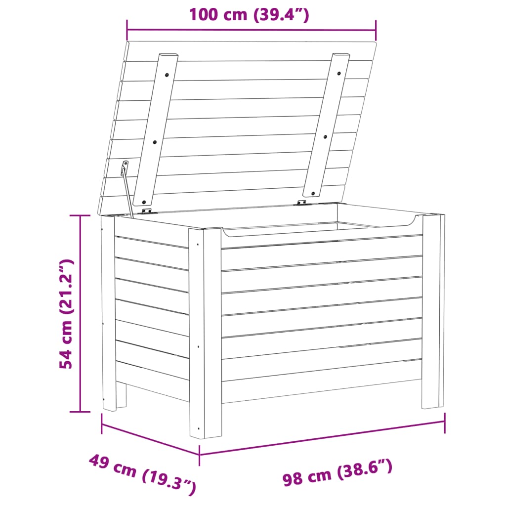 Κουτί Αποθήκευσης με Καπάκι RANA 100x49x54εκ. Μασίφ Ξύλο Πεύκου