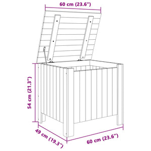 Κουτί Αποθήκευσης με Καπάκι RANA Λευκό 60x49x54εκ. Μασίφ Πεύκο - Pakobazaar