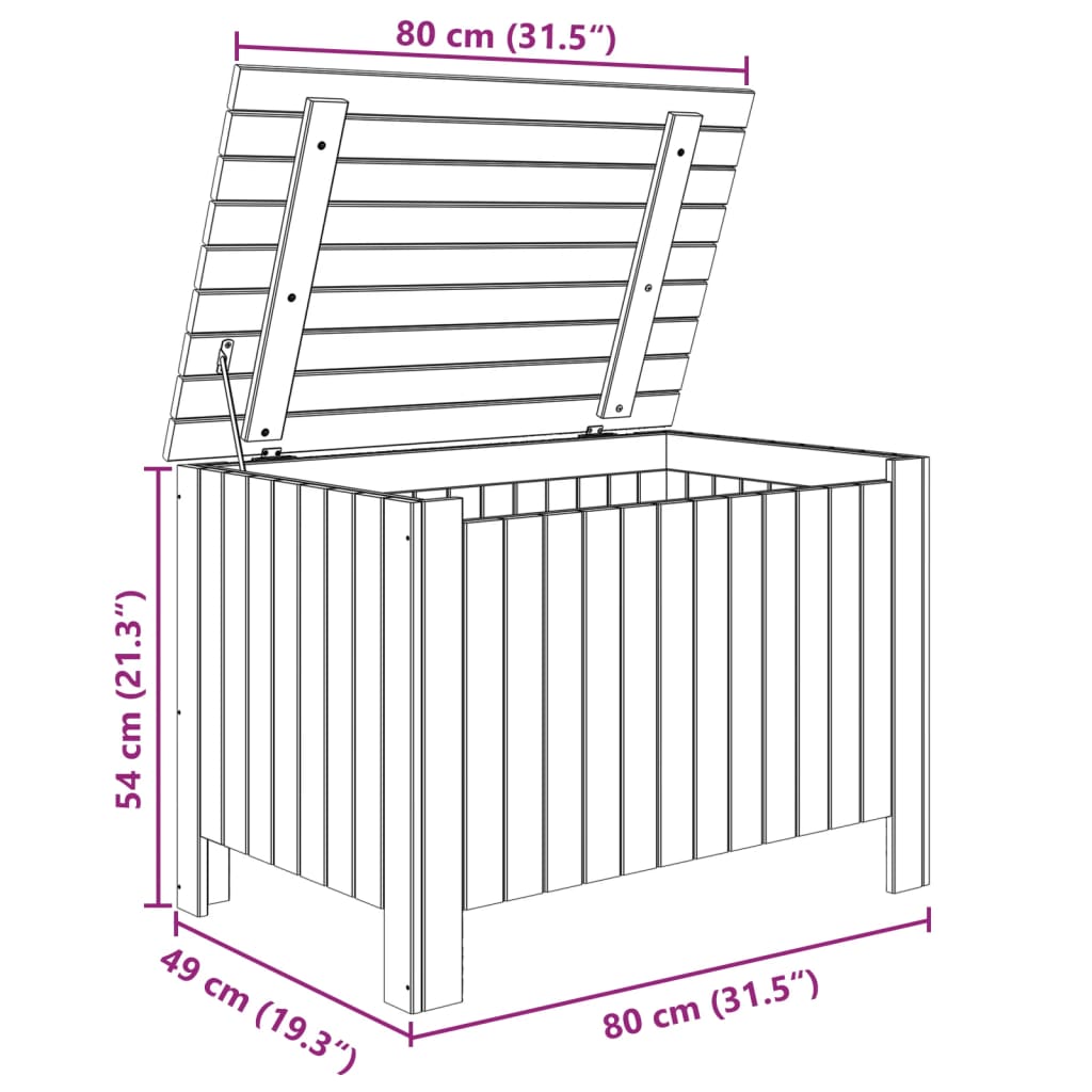 Κουτί Αποθήκευσης με Καπάκι RANA 80x49x54εκ. Μασίφ Ξύλο Πεύκου - Pakobazaar