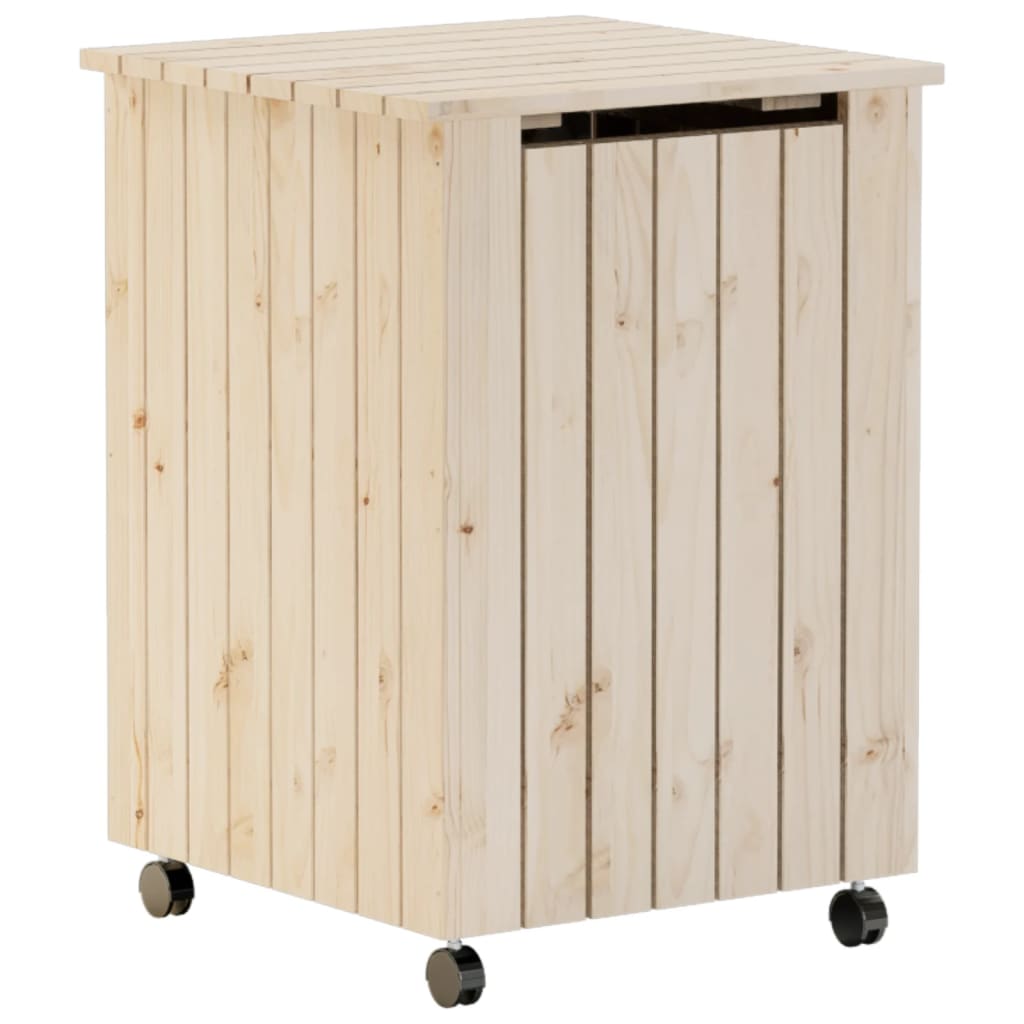 Καλάθι Άπλυτων με Τροχούς RANA 45x45x64εκ. Μασίφ Ξύλο Πεύκου