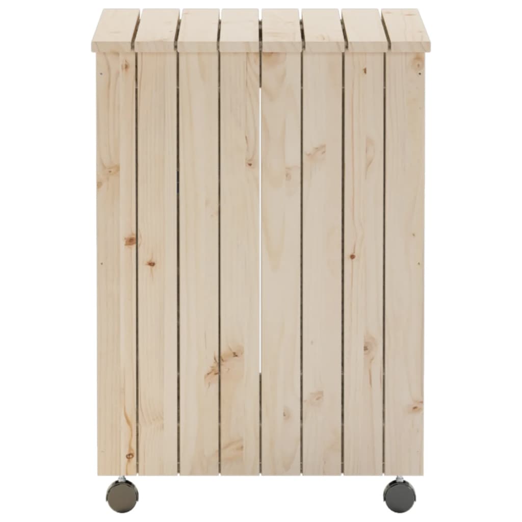 Καλάθι Άπλυτων με Τροχούς RANA 45x45x64εκ. Μασίφ Ξύλο Πεύκου