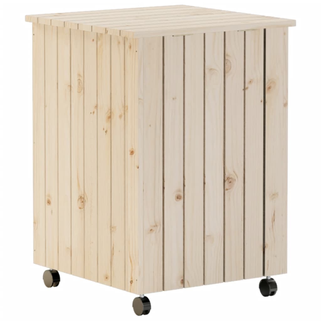 Καλάθι Άπλυτων με Τροχούς RANA 45x45x64εκ. Μασίφ Ξύλο Πεύκου
