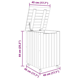 Καλάθι Άπλυτων με Τροχούς RANA 45x45x64εκ. Μασίφ Ξύλο Πεύκου