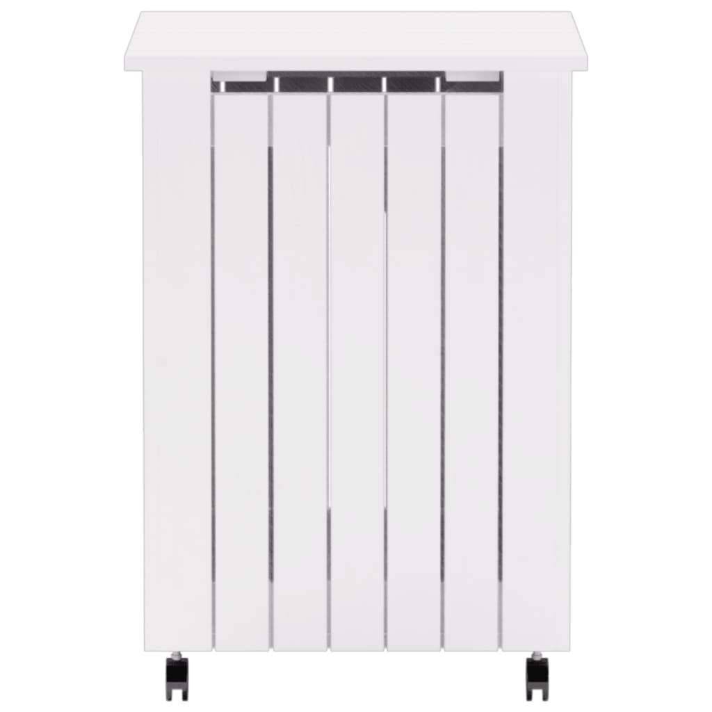 Καλάθι Άπλυτων με Τροχούς RANA Λευκό 45x45x64εκ. Μασίφ Πεύκο