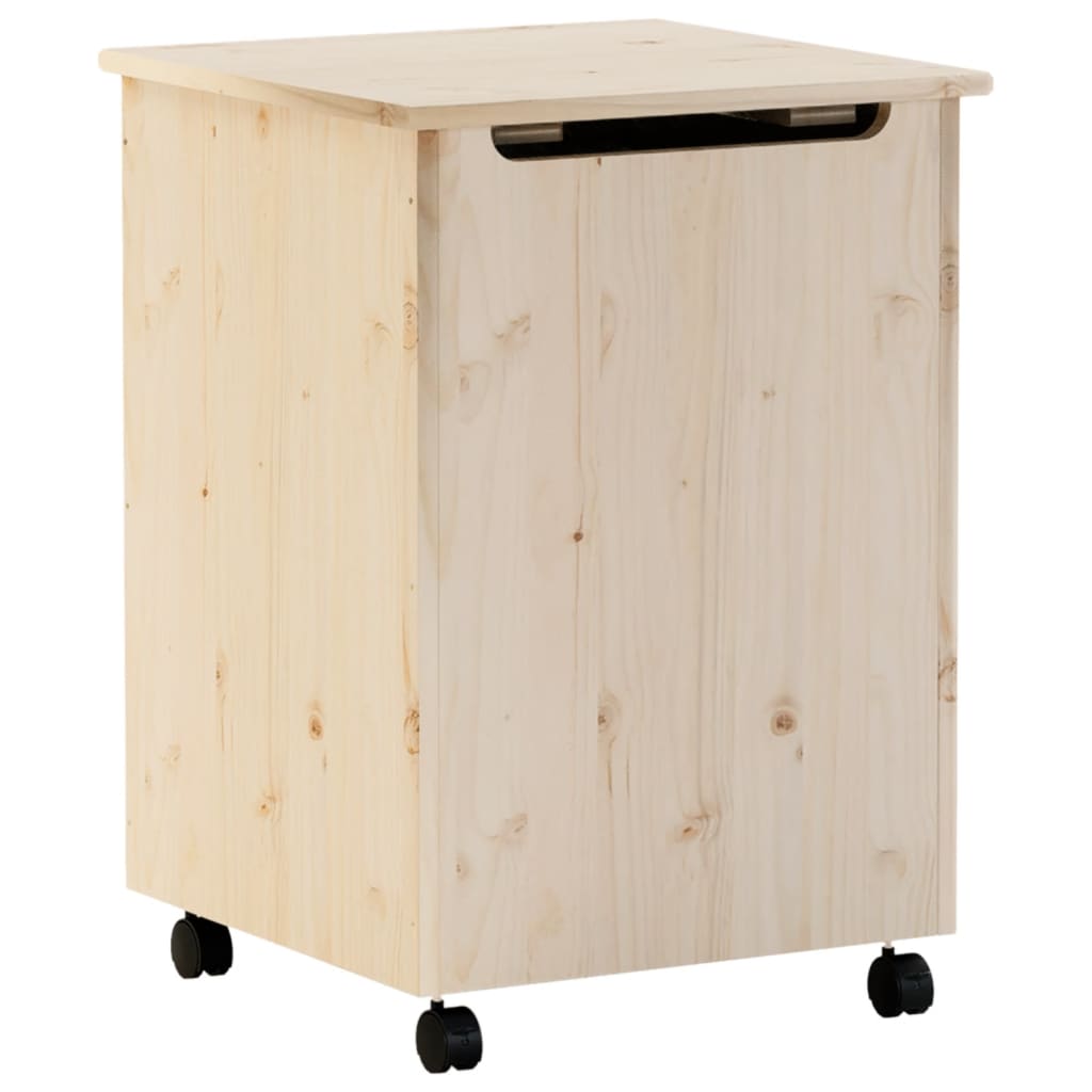 Καλάθι Άπλυτων με Τροχούς RANA 45x45x64εκ. Μασίφ Ξύλο Πεύκου - Pakobazaar