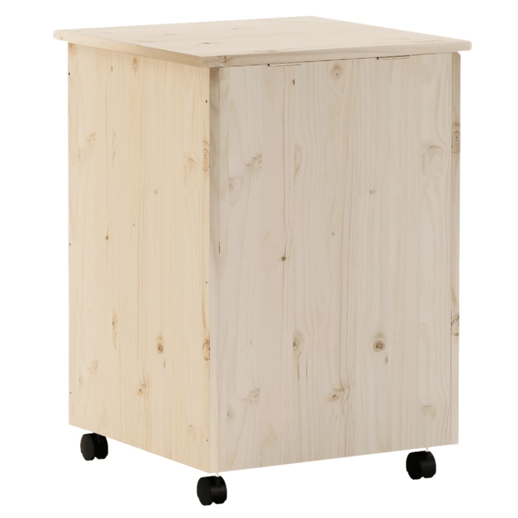 Καλάθι Άπλυτων με Τροχούς RANA 45x45x64εκ. Μασίφ Ξύλο Πεύκου - Pakobazaar