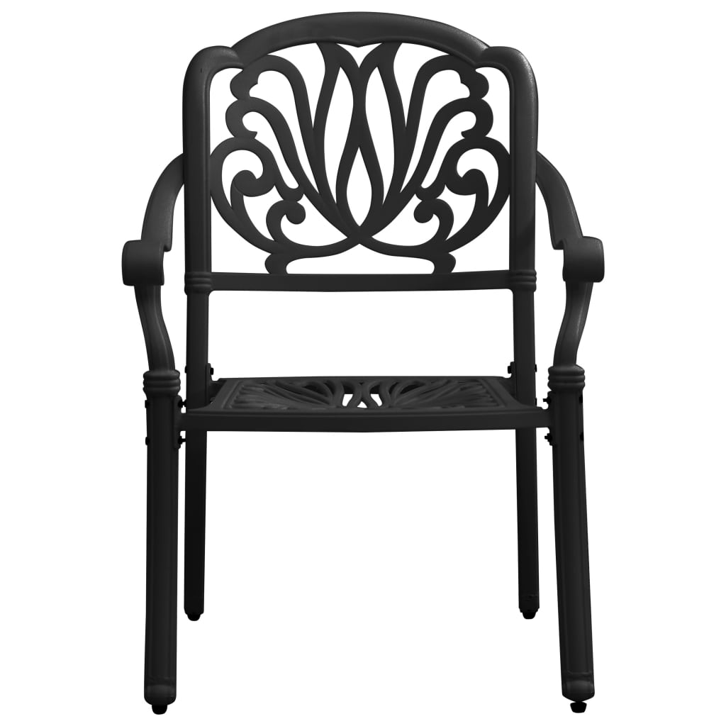 Σετ Τραπεζαρίας Κήπου 7 Τεμαχίων Μαύρο από Χυτό Αλουμίνιο - Pakobazaar