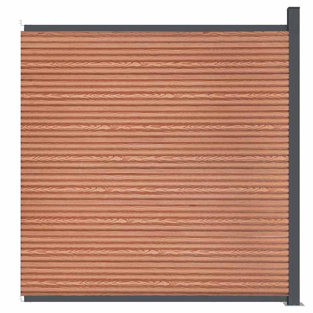Πάνελ Περίφραξης Καφέ 173 x 186 εκ. από WPC - Pakobazaar