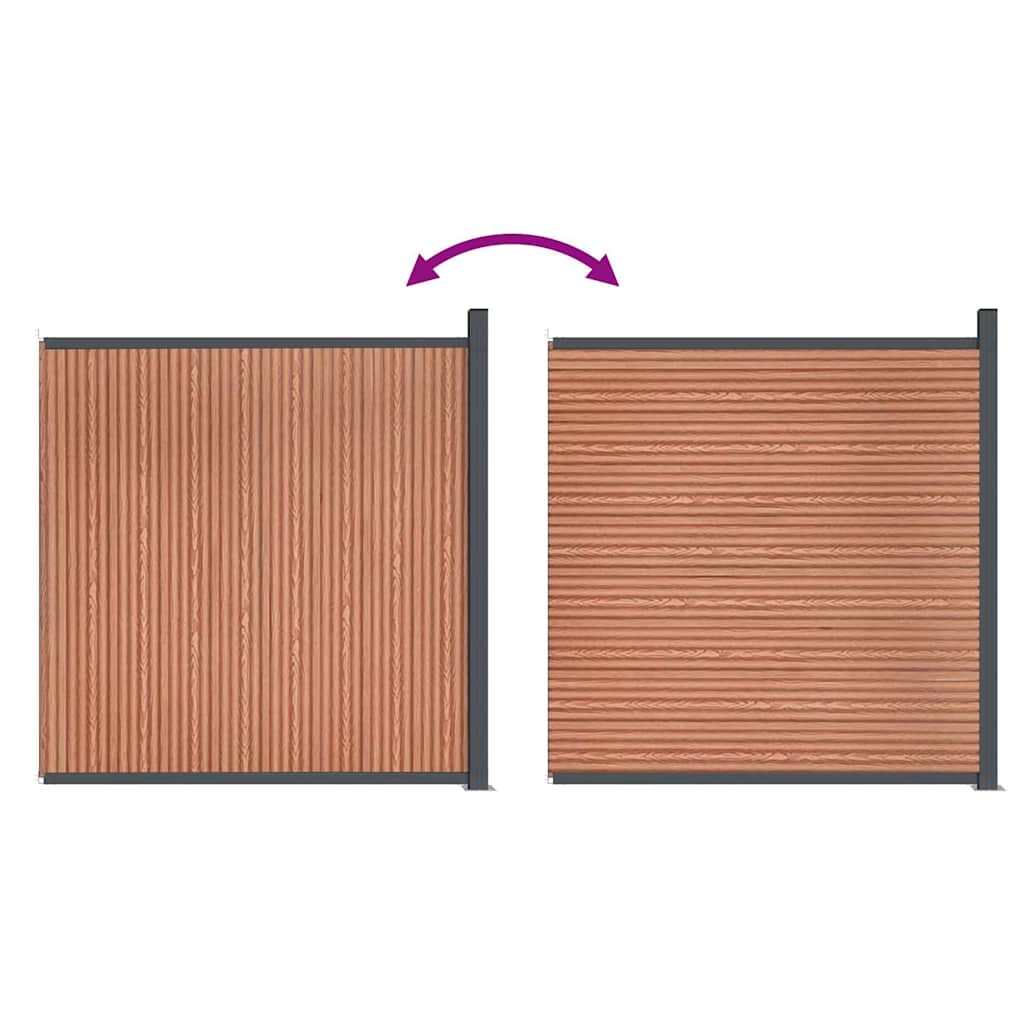 Πάνελ Περίφραξης Καφέ 173 x 186 εκ. από WPC - Pakobazaar