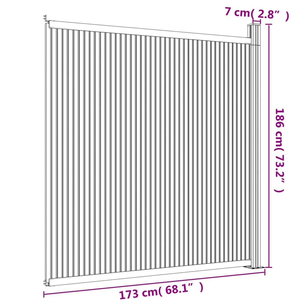 Πάνελ Περίφραξης Καφέ 173 x 186 εκ. από WPC - Pakobazaar