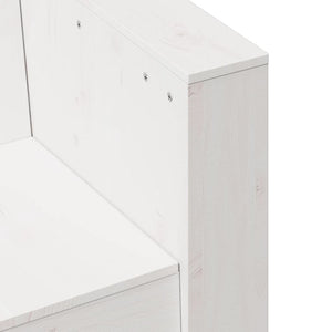 Καναπές Κήπου Τριθέσιος Λευκός 189x60x62 εκ. Μασίφ Ξύλο Πεύκου - Pakobazaar