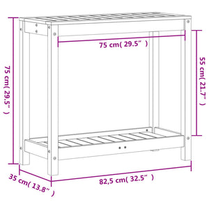 Τραπέζι Κηπουρικής με Ράφι 82,5x35x75 εκ. Εμποτ. Ξύλο Πεύκου