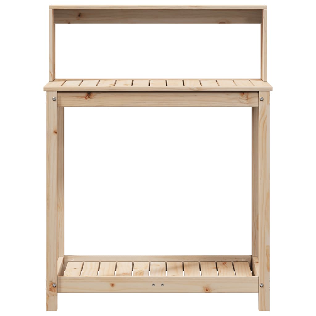 Τραπέζι Κηπουρικής με Ράφια 82,5x50x109,5 εκ. Μασίφ Ξύλο Πεύκου - Pakobazaar