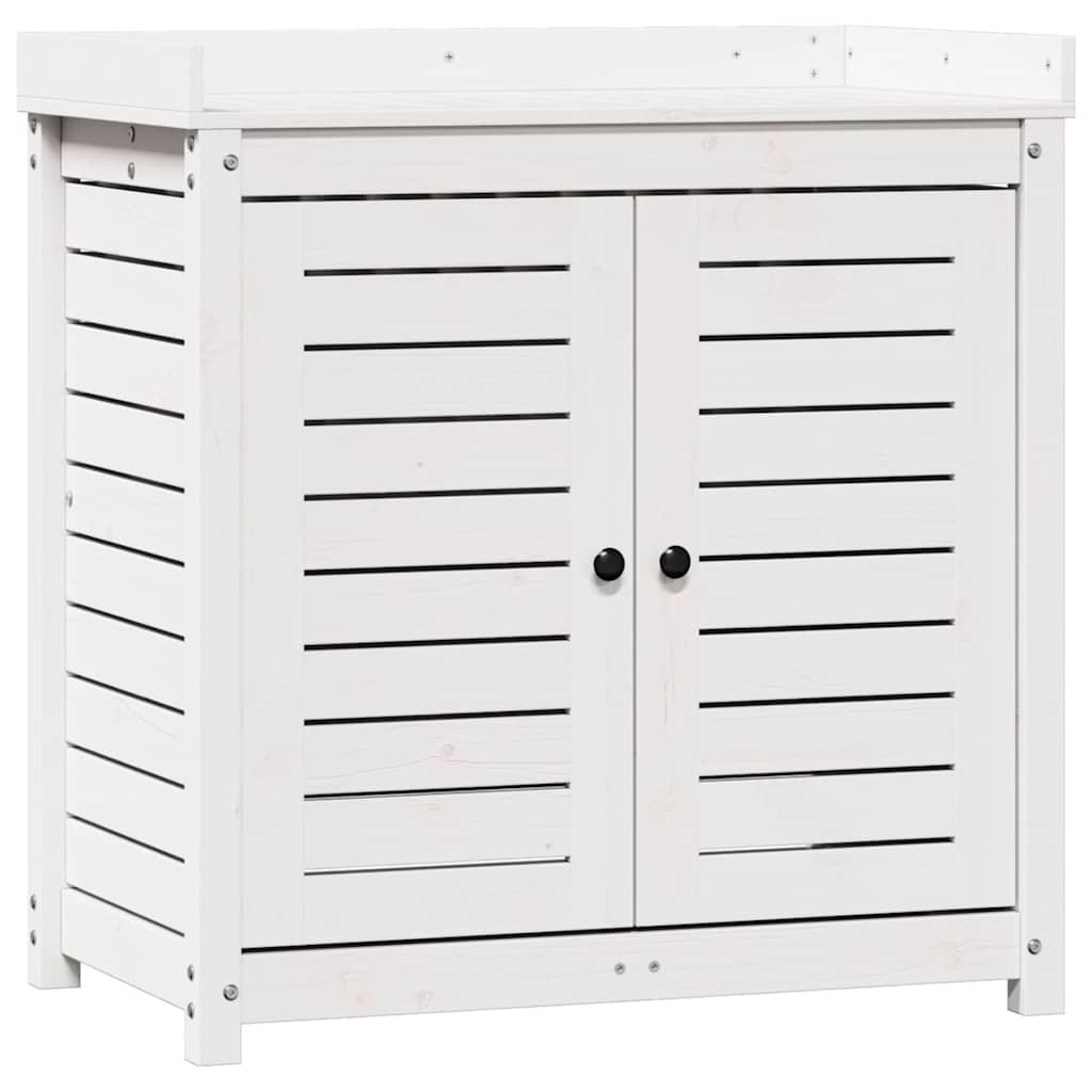 Τραπέζι Κηπουρικής με Ράφια 82,5x50x86,5 εκ. Μασίφ Ξύλο Πεύκου - Pakobazaar