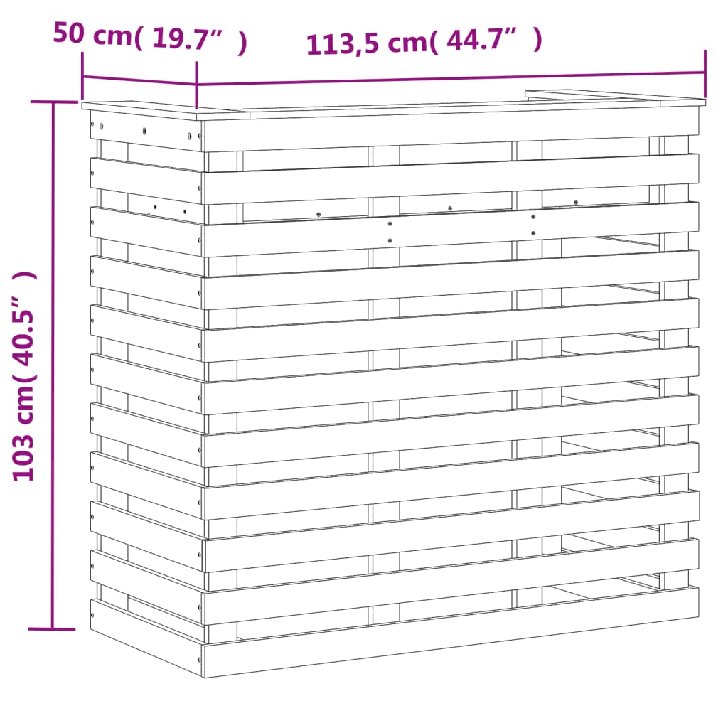 Τραπέζι Μπαρ Εξ. Χώρου Λευκό 113,5x50x103 εκ. Μασίφ Πεύκο