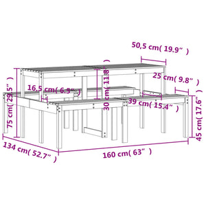 Τραπέζι Πικνίκ 160 x 134 x 75 εκ. από Εμποτισμένο Ξύλο Πεύκου
