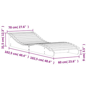 Ξαπλώστρα 205x70x31,5 εκ. από Μασίφ Ξύλο Πεύκου