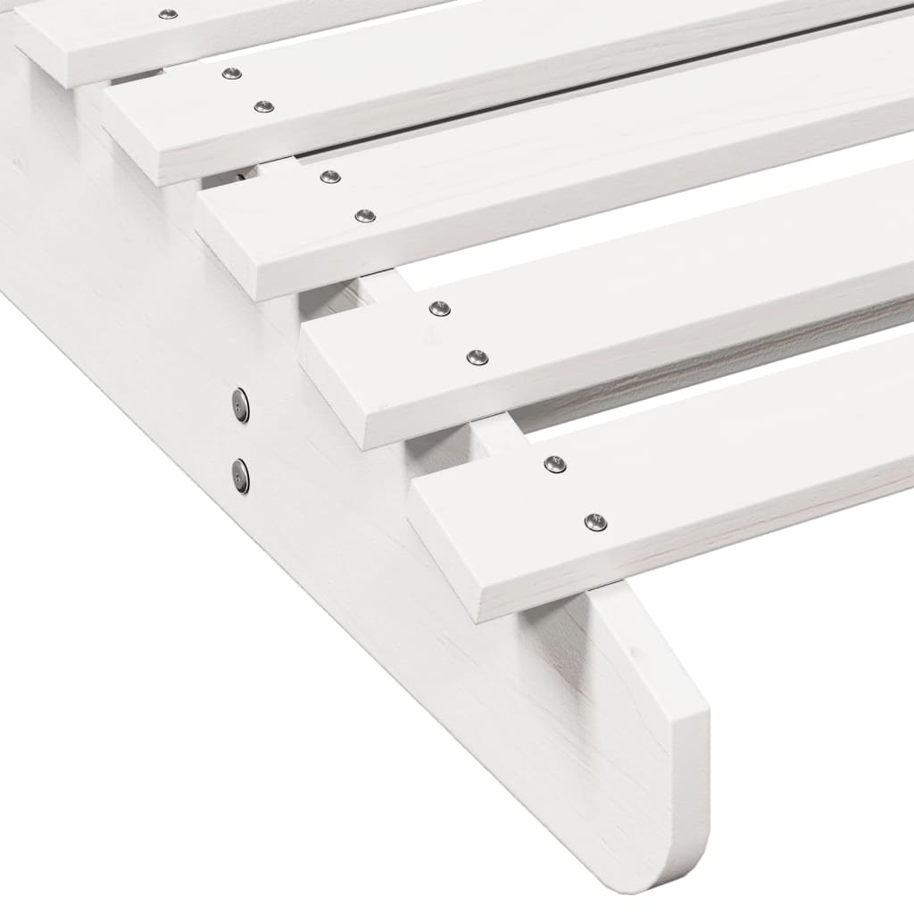 Ξαπλώστρα Λευκό 205x70x31,5 εκ. από Μασίφ Ξύλο Πεύκου - Pakobazaar