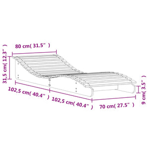 Ξαπλώστρα Λευκό 205x80x31,5 εκ. από Μασίφ Ξύλο Πεύκου - Pakobazaar