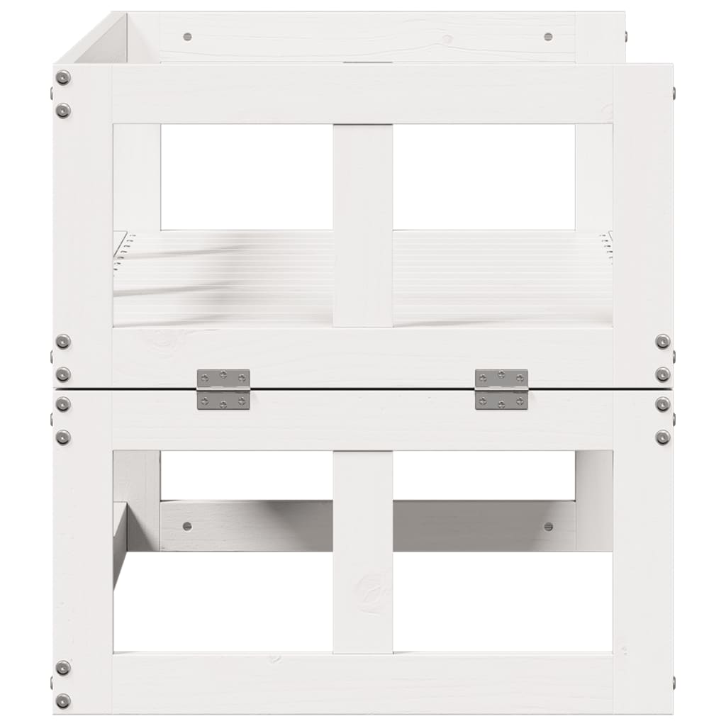 Παγκάκι/Καναπές Κήπου Επεκτεινόμενο Λευκό από Μασίφ Ξύλο Πεύκου - Pakobazaar