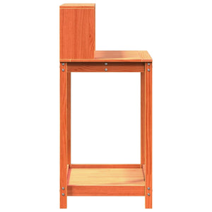 Τραπέζι Κηπουρικής με Ράφια Καφέ 82,5x50x109,5 εκ. Μασίφ Πεύκο