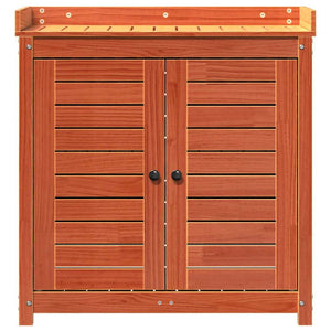 Τραπέζι Κηπουρικής με Ράφια Καφέ 82,5x50x86,5 εκ. Μασίφ Πεύκο