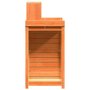Τραπέζι Κηπουρικής με Ράφια Καφέ 82,5x50x109,5 εκ. Μασίφ Πεύκο