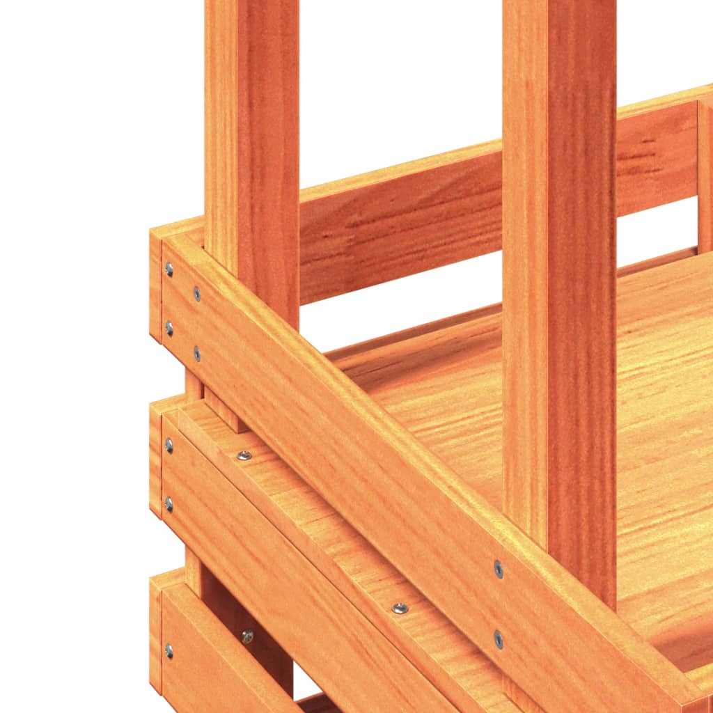 Τραπέζι Μπαρ Κήπου με Οροφή Καφέ 112,5x57x195,5 εκ. Μασίφ Πεύκο