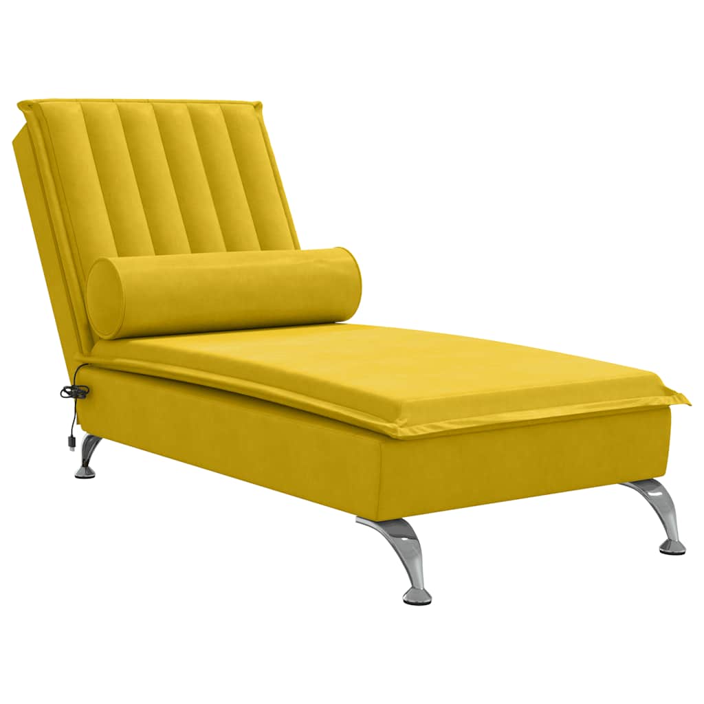 Ανάκλιντρο Κίτρινο Βελούδινο με Μαξιλάρι Βελούδινο