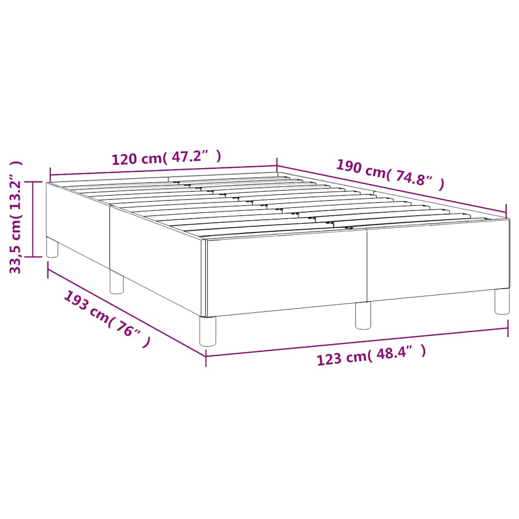 Σκελετός Κρεβατιού Χωρίς Στρώμα Μαύρο 120x190 εκ.Συνθ. Δέρμα