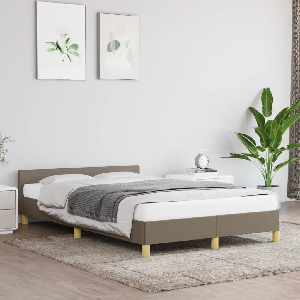 Πλαίσιο Κρεβατιού χωρίς στρώμα Taupe 120x190 εκ. Υφασμάτινο - Pakobazaar