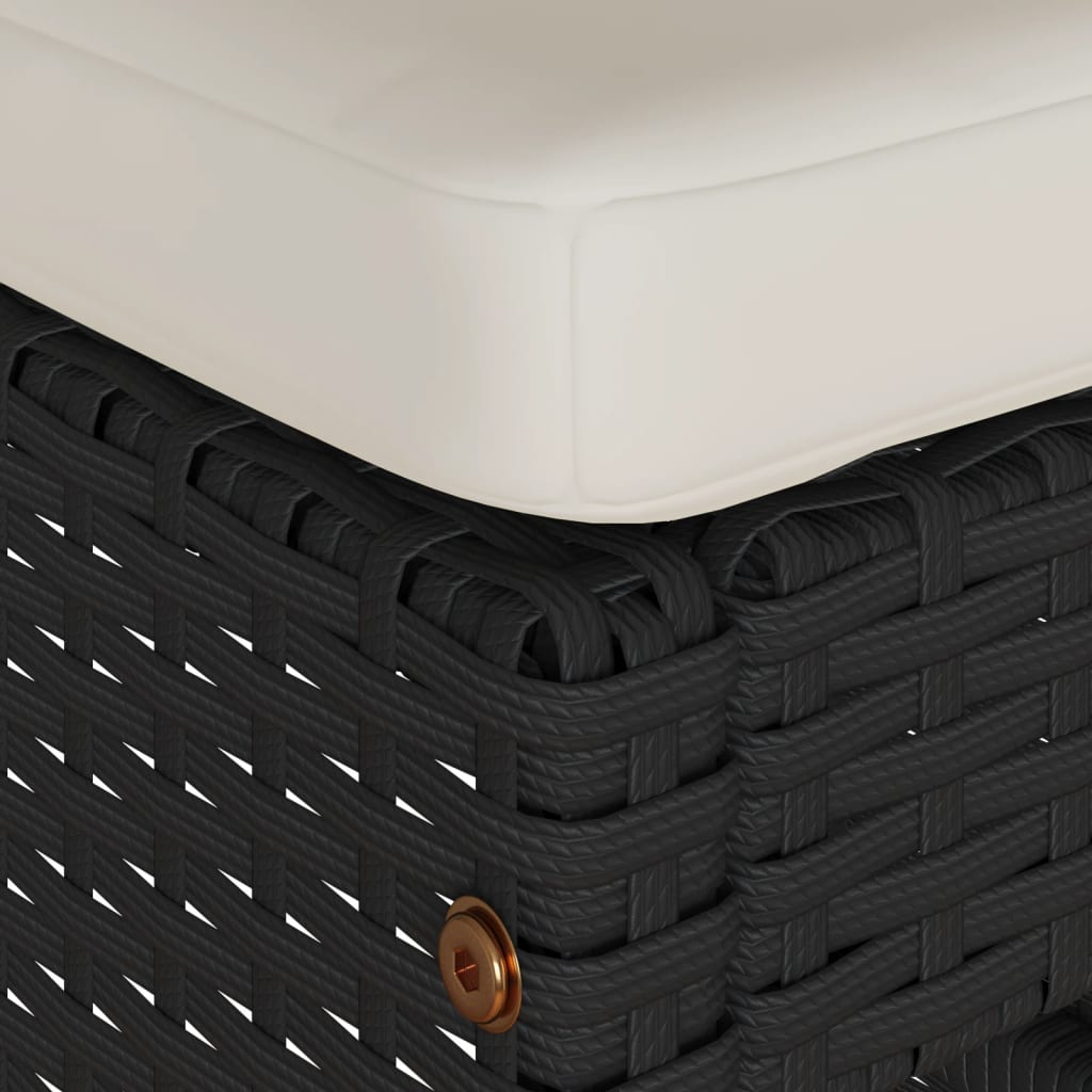 Σκαμπό Μπαρ Κήπου 4 τεμ. Μαύρα από Συνθετικό Ρατάν με Μαξιλάρια