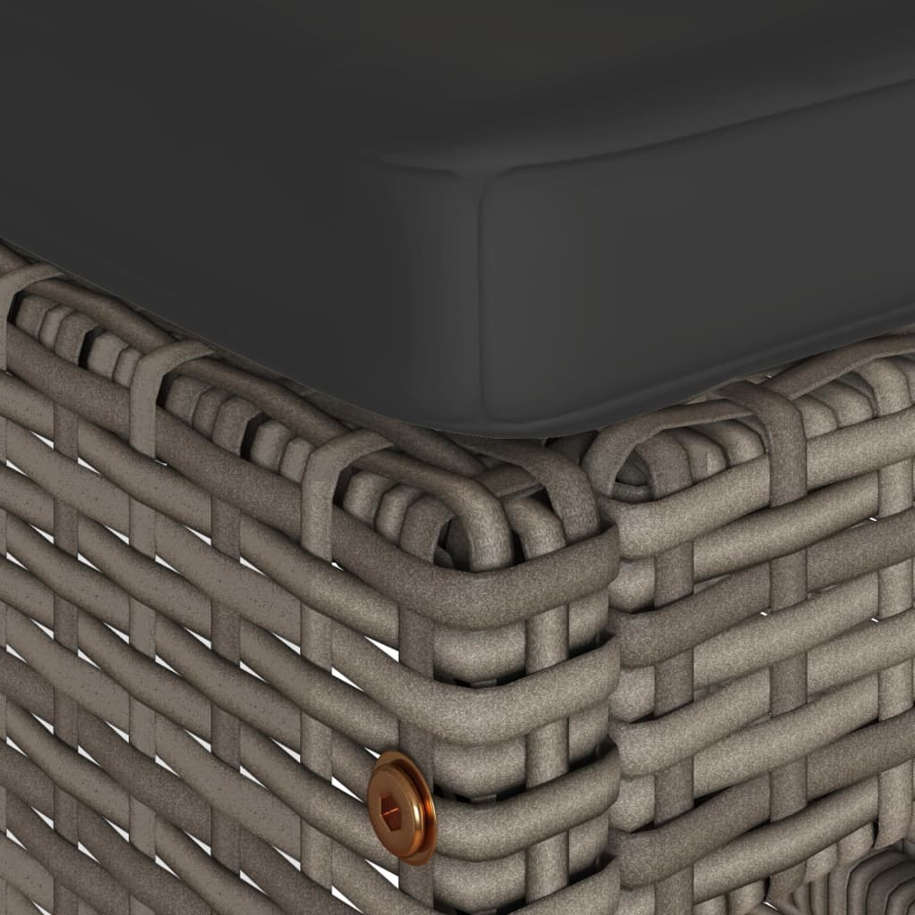 Σκαμπό Μπαρ Κήπου 6 τεμ. Γκρι από Συνθετικό Ρατάν με Μαξιλάρια