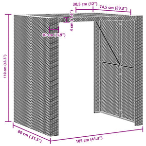 Τραπέζι Μπαρ Κήπου Επιφ. Ακακίας Μαύρο 105x80x110εκ Συνθ. Ρατάν